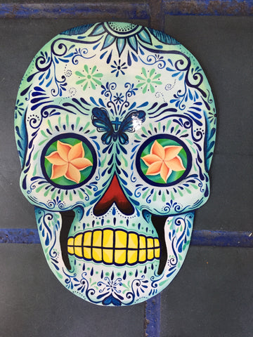 Mars Coria Mexican outsider painting of a skull