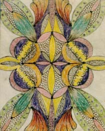 Minnie Evans Folk Art  Geometric painting