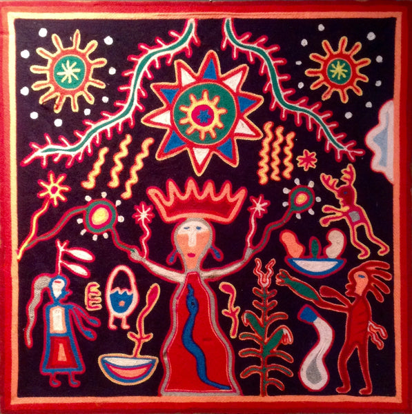 Huichol Visionary Yarn painting 