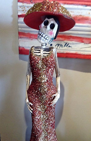 Mexican Catrina Glitter Doll