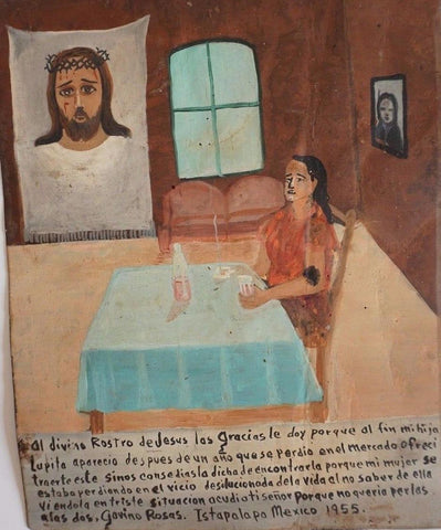 Rostra Jesus Giving Thanks - Retablo
